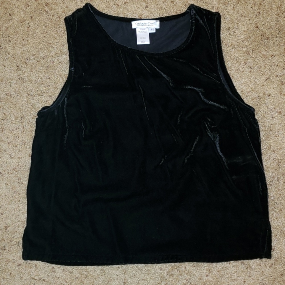 Coldwater Creek Black Velour tank Size medium